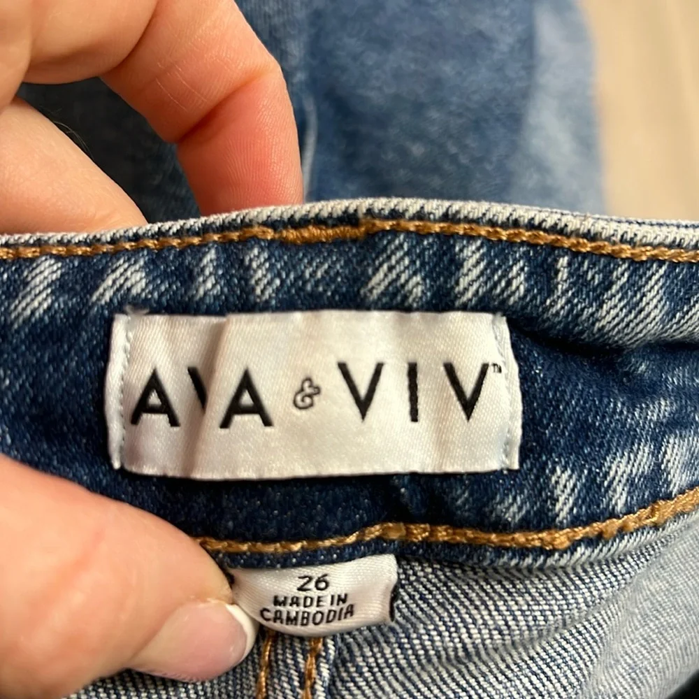 NWT Ava & Viv‎ High Rise Relaxed Bermuda Denim Shorts- 26